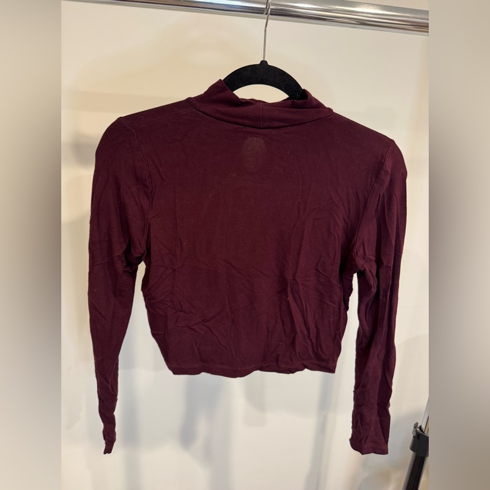 ASOS Purple/Burgundy/Red Wine mock turtle neck Crop Blouse